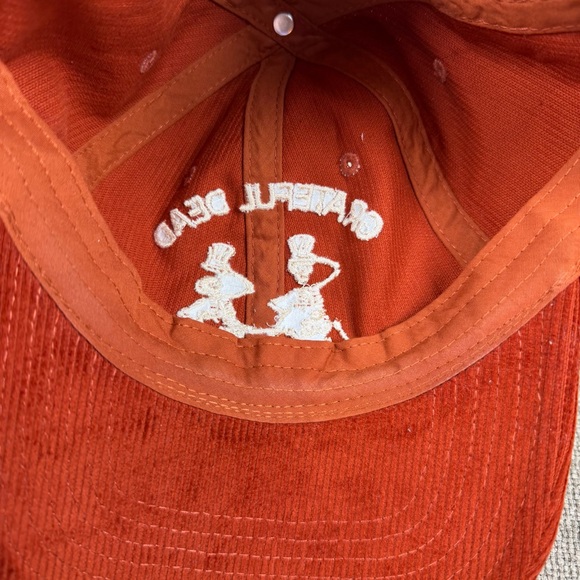 Grateful Dead Burnt Orange Corduroy Dancing Skeletons Embroidered Hat Spooky - Picture 6 of 11